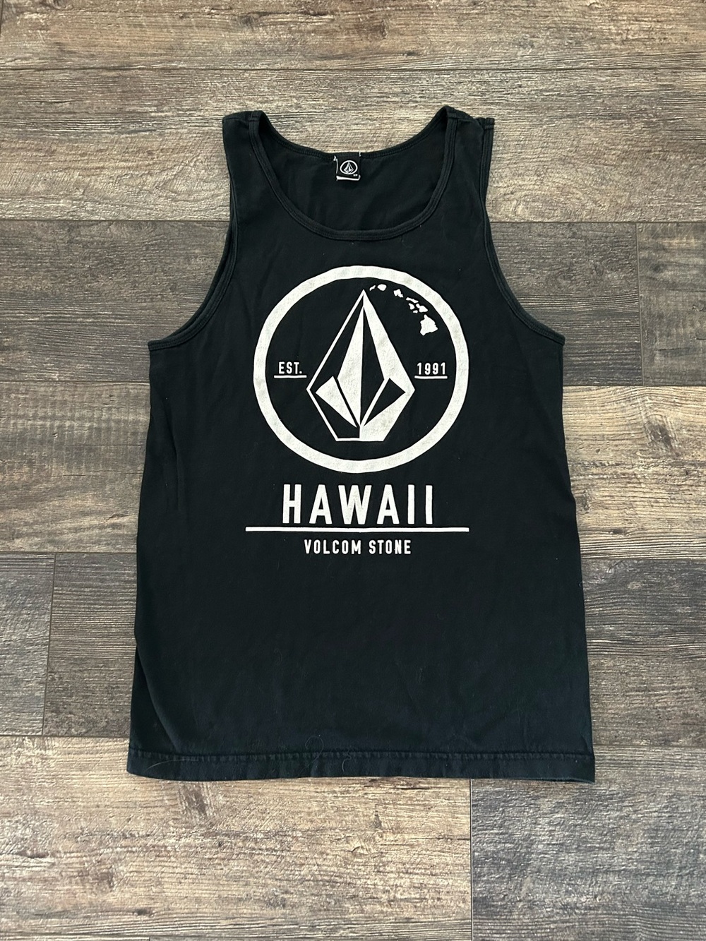 Y2K Vintage Men's Size S Volcom Stone HI Hawaii Cotton Skater Black Tank Top
